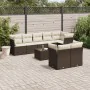 Set de sofás de jardín 9 pzas y cojines ratán sintético marrón de , Conjuntos de jardín - Ref: Foro24-3217923, Precio: 608,00...
