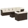 Set of 9 garden sofas and cushions synthetic rattan brown by , Garden sets - Ref: Foro24-3217923, Price: 607,86 €, Discount: %