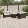 Set de sofás de jardín 10 pzas y cojines ratán sintético marrón by , Garden sets - Ref: Foro24-3218183, Price: 642,52 €, Disc...