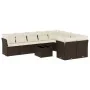 Set de sofás de jardín 10 pzas y cojines ratán sintético marrón by , Garden sets - Ref: Foro24-3218183, Price: 642,52 €, Disc...