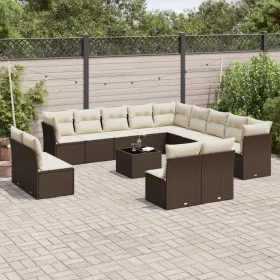Set sofás de jardín 14 pzas con cojines ratán sintético marrón von , Gartensets - Ref: Foro24-3218503, Preis: 930,96 €, Rabat...
