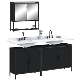 Juego de muebles de baño 3 pzas madera contrachapada negro de , Muebles de baño - Ref: Foro24-3214670, Precio: 156,39 €, Desc...