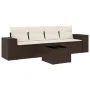 Set comedor de jardín 5 piezas y cojines ratán sintético marrón de , Conjuntos de jardín - Ref: Foro24-3254630, Precio: 334,9...