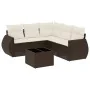 Set sofás de jardín 6 piezas y cojines ratán sintético marrón by , Garden sets - Ref: Foro24-3221362, Price: 426,46 €, Discou...