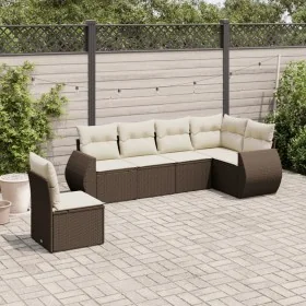 Set sofás de jardín 6 piezas y cojines ratán sintético marrón von , Gartensets - Ref: Foro24-3221432, Preis: 428,68 €, Rabatt: %