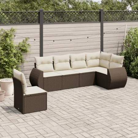 Set sofás de jardín 6 piezas y cojines ratán sintético marrón von , Gartensets - Ref: Foro24-3221432, Preis: 428,68 €, Rabatt: %