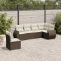 Set sofás de jardín 6 piezas y cojines ratán sintético marrón von , Gartensets - Ref: Foro24-3221432, Preis: 428,68 €, Rabatt: %