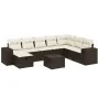 Set of 9 garden sofas and cushions synthetic rattan brown by , Garden sets - Ref: Foro24-3264529, Price: 592,13 €, Discount: %