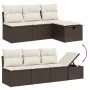 Set of 9 garden sofas and cushions synthetic rattan brown by , Garden sets - Ref: Foro24-3264529, Price: 592,13 €, Discount: %