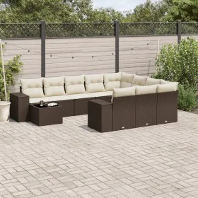 Set Gartensofas 11 Stück Kissen synthetisches Rattan braun von , Gartensets - Ref: Foro24-3223132, Preis: 728,18 €, Rabatt: %