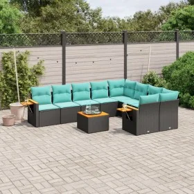 Set of 10pcs garden sofas with black synthetic rattan cushions by , Garden sets - Ref: Foro24-3227149, Price: 758,55 €, Disco...