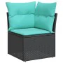 Set mit 10 Stück Gartensofas mit schwarzen Kissen aus synthetischem Rattan von , Gartensets - Ref: Foro24-3227149, Preis: 758...
