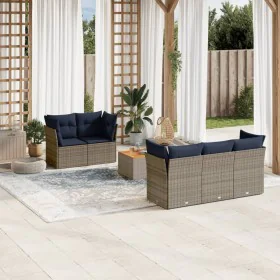 Set de sofás de jardín 6 pzas con cojines ratán sintético gris de , Conjuntos de jardín - Ref: Foro24-3255816, Precio: 456,80...