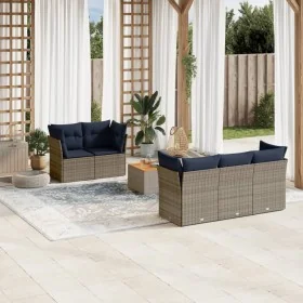 Set of 6 garden sofas with cushions synthetic rattan gray by , Garden sets - Ref: Foro24-3255816, Price: 456,80 €, Discount: %