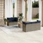 Set of 6 garden sofas with cushions synthetic rattan gray by , Garden sets - Ref: Foro24-3255816, Price: 456,80 €, Discount: %