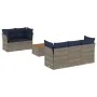 Set of 6 garden sofas with cushions synthetic rattan gray by , Garden sets - Ref: Foro24-3255816, Price: 456,80 €, Discount: %