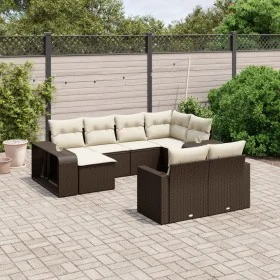 Set de sofás de jardín 10 pzas y cojines ratán sintético marrón de , Conjuntos de jardín - Ref: Foro24-3228903, Precio: 590,3...