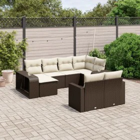 Set mit 10 Gartensofas und -kissen Kunstrattan braun von , Gartensets - Ref: Foro24-3228903, Preis: 590,17 €, Rabatt: %