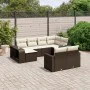 Set of 10 garden sofas and cushions synthetic rattan brown by , Garden sets - Ref: Foro24-3228903, Price: 590,17 €, Discount: %