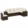 Set of 6-piece garden sofas and cushions synthetic rattan brown by , Garden sets - Ref: Foro24-3222632, Price: 424,79 €, Disc...