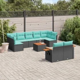 Set mit 10 Stück Gartensofas mit schwarzen Kissen aus synthetischem Rattan von , Gartensets - Ref: Foro24-3227135, Preis: 758...