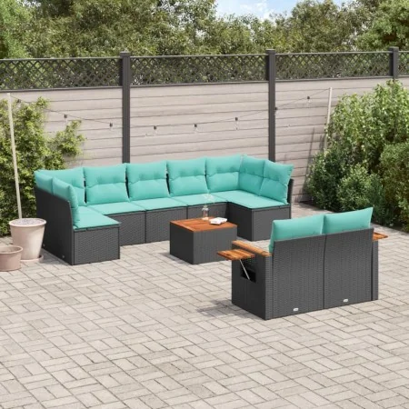 Set of 10pcs garden sofas with black synthetic rattan cushions by , Garden sets - Ref: Foro24-3227135, Price: 758,55 €, Disco...
