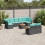 Set of 10pcs garden sofas with black synthetic rattan cushions by , Garden sets - Ref: Foro24-3227135, Price: 758,55 €, Disco...