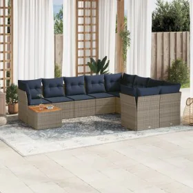 Set of 10 garden sofas with cushions synthetic rattan gray by , Garden sets - Ref: Foro24-3256159, Price: 712,92 €, Discount: %