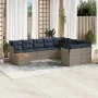 Set of 10 garden sofas with cushions synthetic rattan gray by , Garden sets - Ref: Foro24-3256159, Price: 712,92 €, Discount: %