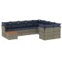 Set of 10 garden sofas with cushions synthetic rattan gray by , Garden sets - Ref: Foro24-3256159, Price: 712,92 €, Discount: %