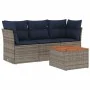 Set de sofás de jardín 4 pzas con cojines ratán sintético gris by , Garden sets - Ref: Foro24-3255802, Price: 288,27 €, Disco...
