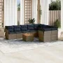 Set of 10 garden sofas with cushions synthetic rattan gray by , Garden sets - Ref: Foro24-3256152, Price: 712,92 €, Discount: %