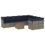 Set of 10 garden sofas with cushions synthetic rattan gray by , Garden sets - Ref: Foro24-3256152, Price: 712,92 €, Discount: %