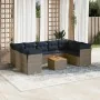 Set of 10 garden sofas with cushions synthetic rattan gray by , Garden sets - Ref: Foro24-3256138, Price: 712,92 €, Discount: %