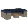 Set mit 10 Gartensofas mit Kissen synthetisches Rattangrau von , Gartensets - Ref: Foro24-3256138, Preis: 712,91 €, Rabatt: %