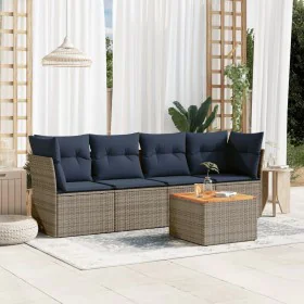 Set of 5 garden sofas with cushions synthetic rattan gray by , Garden sets - Ref: Foro24-3255809, Price: 356,55 €, Discount: %