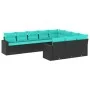 Set of 10pcs garden sofas with black synthetic rattan cushions by , Garden sets - Ref: Foro24-3219477, Price: 769,77 €, Disco...