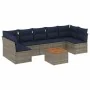 Set of 8 garden sofas with cushions synthetic rattan gray by , Garden sets - Ref: Foro24-3255907, Price: 544,35 €, Discount: %