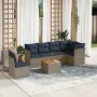 Set of 7 garden sofas with cushions synthetic rattan gray by , Garden sets - Ref: Foro24-3255998, Price: 500,65 €, Discount: %