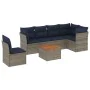 Set of 7 garden sofas with cushions synthetic rattan gray by , Garden sets - Ref: Foro24-3255998, Price: 500,65 €, Discount: %