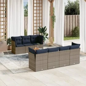 Set of garden sofas and cushions 8 pieces synthetic rattan gray by , Garden sets - Ref: Foro24-3255837, Price: 581,74 €, Disc...