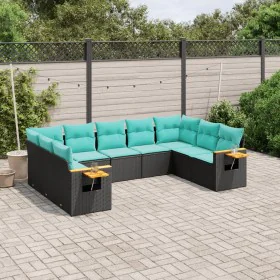 Set mit 9 Gartensofas mit schwarzen Kissen aus synthetischem Rattan von , Gartensets - Ref: Foro24-3227114, Preis: 721,73 €, ...