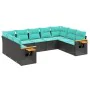 Set mit 9 Gartensofas mit schwarzen Kissen aus synthetischem Rattan von , Gartensets - Ref: Foro24-3227114, Preis: 721,68 €, ...