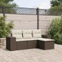 Set de sofás de jardín 4 pzas y cojines ratán sintético marrón de , Conjuntos de jardín - Ref: Foro24-3254810, Precio: 283,84...
