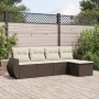 5-piece garden dining set and cushions synthetic rattan brown by , Garden sets - Ref: Foro24-3221292, Price: 335,21 €, Discou...