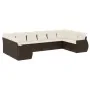 Set de sofás de jardín 10 pzas y cojines ratán sintético marrón by , Modular outdoor sofas - Ref: Foro24-3221872, Price: 681,...