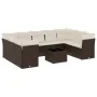 Set of 10 garden sofas and cushions synthetic rattan brown by , Garden sets - Ref: Foro24-3218143, Price: 642,52 €, Discount: %