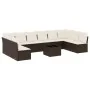 Set of garden sofas 11 pcs cushions synthetic rattan brown by , Garden sets - Ref: Foro24-3218103, Price: 671,62 €, Discount: %