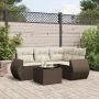 Set comedor de jardín 5 piezas y cojines ratán sintético marrón de , Conjuntos de jardín - Ref: Foro24-3221322, Precio: 371,5...