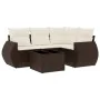Set comedor de jardín 5 piezas y cojines ratán sintético marrón de , Conjuntos de jardín - Ref: Foro24-3221322, Precio: 371,5...